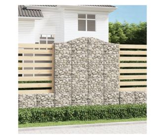 ves gabionkosarak, 3 db, 200x30x220/240 cm, horganyzott vas