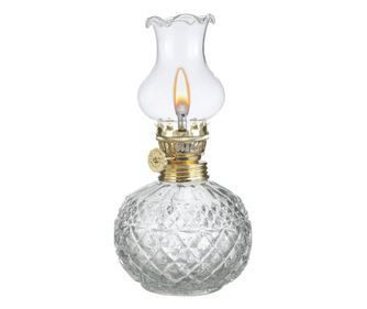 Lampa Pufo TinyGlass din sticla pentru ulei cu fitil, 17 cm