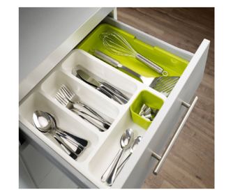 Klausstech konyhai eszközrendszerező, 37 x 27,8 x 5,3 cm, modern, fehér/zöld