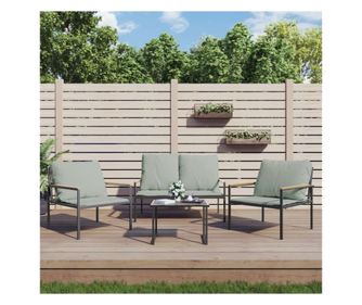 Kertbtor szett, prnkkal, antracit, 3 rszes, acl