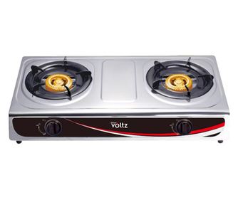Двоен газов котлон Oliver Voltz OV51454AD, 5.4 kWh, 30 mbar, Автоматично запалване, 2 чугунени горелки, Инокс