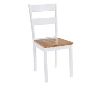 Kuhinjske stolice, 4 kom., bijele, masivno drvo hevea