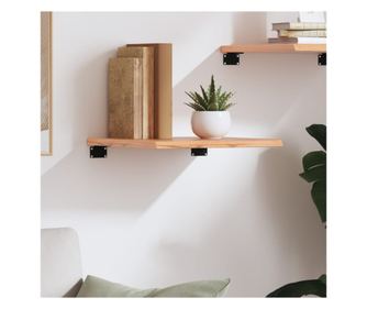 Világosbarna falipolcok 40x40x2 cm tömör tölgyfából