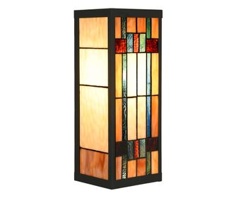 Tiffany Višebojna Staklena i Metalna Zidna Svjetiljka 14x16x40 cm E27