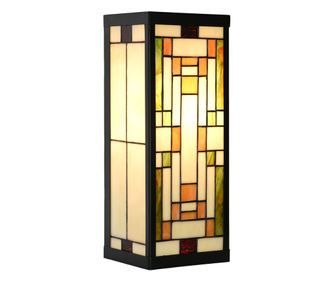 Tiffany zidna svjetiljka, višebojno staklo i metal, 14x16x40 cm, E27