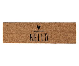 Covoras intrare casa cauciuc fibre cocos Love Hello 75x22x2 cm