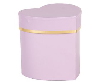 Škatla za shranjevanje iz kartona s srcem v vijolični in zlati barvi 10x10x10 cm