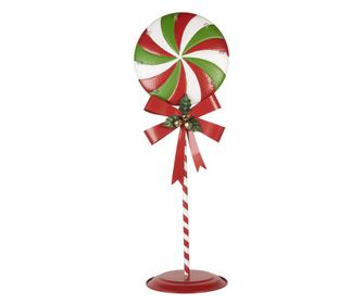 Karácsonyi nyalóka dekoráció, többszínű LED-ekkel, fém, 36x29x100 cm