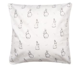 Nyuszi bézs/szürke pamut párnahuzat 45x45 cm