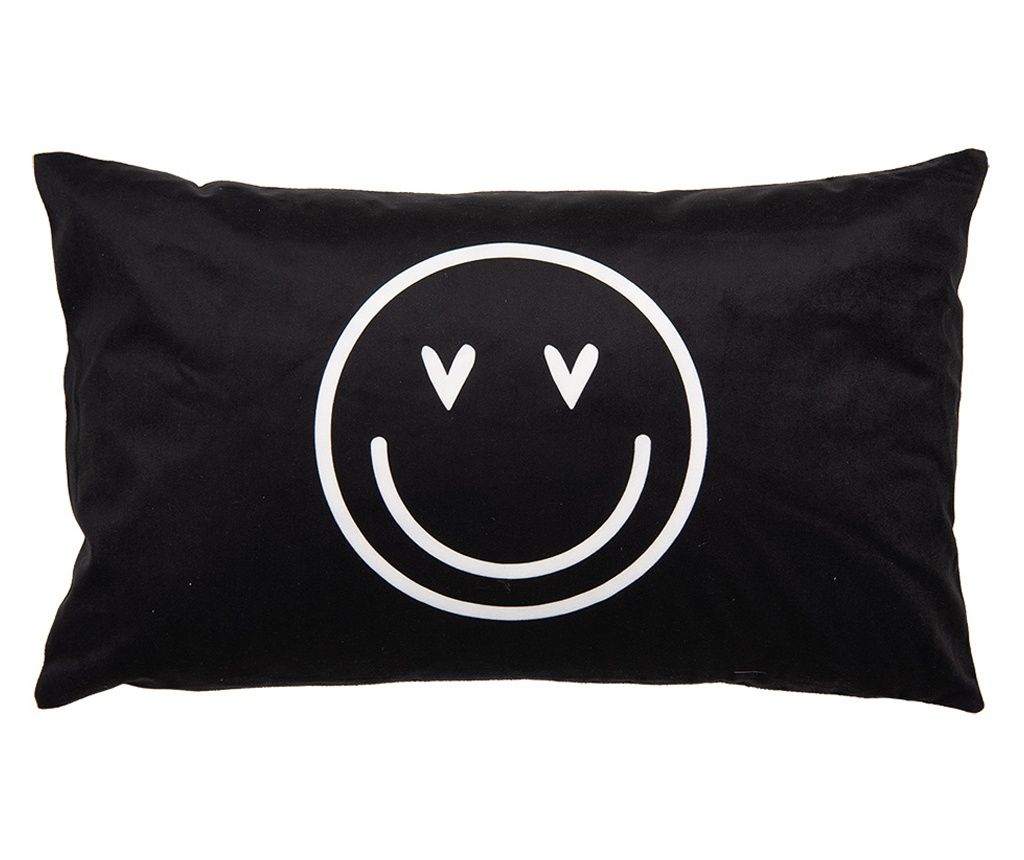 Smile Black and White Decorative Pillowcase 30x50 cm