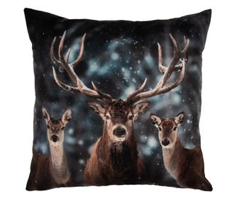 Reni szürke és barna textil párnahuzat 45x45 cm