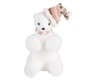 Színes textil medve figura 11x11x18 cm