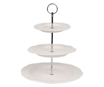 Třípatrový keramický etažér na ovoce 26x31 cm