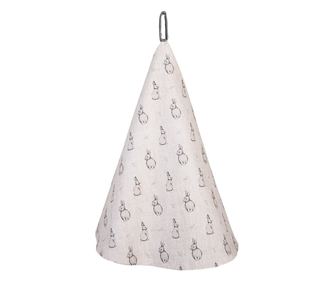 Бежова и сива памучна кухненска кърпа със зайчета Ø 80 см