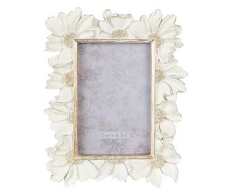 Bijeli i zlatni okvir za fotografije od polirezina za stol ili zid, 18x2x23 cm, 10x15 cm