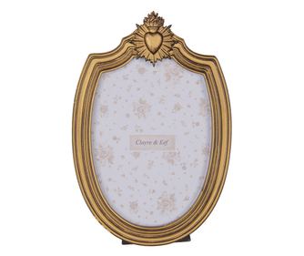 Χρυσή κορνίζα φωτογραφιών από πολυρεσίνη για τραπέζι/τοίχο, 16x2x24 εκ., 13x18 εκ.