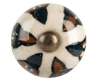 Zestaw 2 wielokolorowych ceramicznych gałek do mebli Ø 3x3 cm / S4 cm