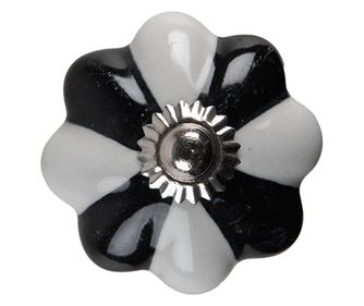 Σετ 2 Κεραμικά Πόμολα Επίπλων, Μαύρο, Γκρι, Ασημί, Ø 4x3 εκ.