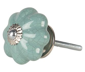 Zestaw 2 zielonych ceramicznych gałek do mebli Ø 4x3 cm