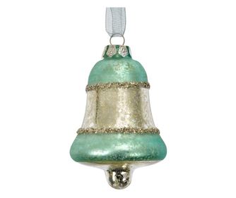 2 darabos karácsonyfa díszkészlet, harangok, üveg, 5x9 cm