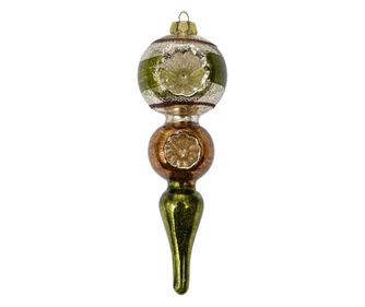 2 darabos, többszínű üveg karácsonyfa dísz szett, 6x17 cm