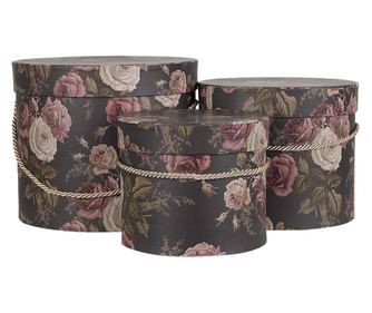 3 darabos, többszínű karton tárolódoboz készlet Ø 23x20 cm, Ø 20x17 cm, Ø 17x14 cm