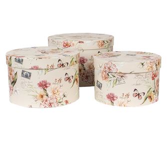 3 darabos, többszínű karton tárolódoboz készlet Ø 24x16 cm, Ø 22x15 cm, Ø 21x13 cm