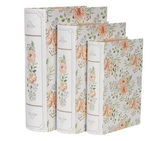 Комплект от 3 картонени кутии за съхранение на книги 29x24x7 см, 25x20x6 см, 22x16x5 см