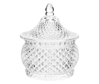 Prozirna staklena posuda za šećer Ø 8x10 cm