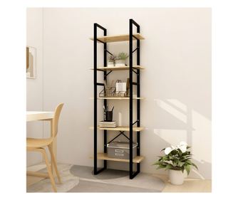 Knyvespolc 5 polccal, 60x30x175 cm, fenyfa