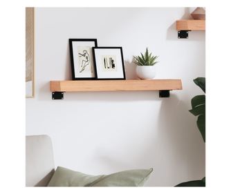 Világosbarna fali polc 60x10x6 cm tömör tölgyfából