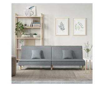 Raztegljiv kavč, svetlo siv, blago