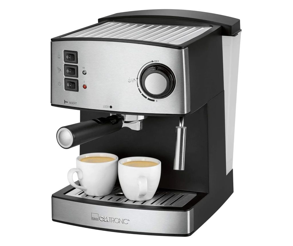 Espressor semiautomat, Clatronic, ES3643, negru/argintiu