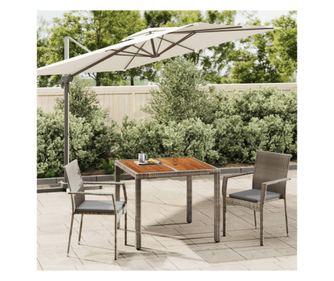 Set mobilier de grădină cu perne, 3 piese, gri, poliratan