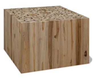 Stolić za kavu, prirodno tikovo drvo, 50 x 50 x 35 cm