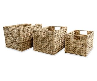 Set košara za pohranu, 3 kom, vodeni zumbul