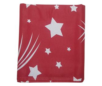 Dekoratív terítő Kotonia Home Stars - 45x200 cm, 100% pamut, piros karácsonyi motívumokkal