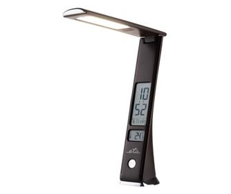 LED настолна лампа ETA 0893 90000, 6 W, гъвкаво рамо, LCD дисплей за час и дата, аларма, кафява