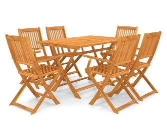 Sklopivi vanjski namještaj, 7 dijelova, masivno drvo akacije