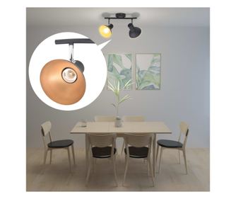 Luster za 2 E27 žarulje, crna i zlatna