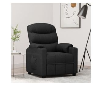 Електрически реклайнер фотьойл, черен, плат