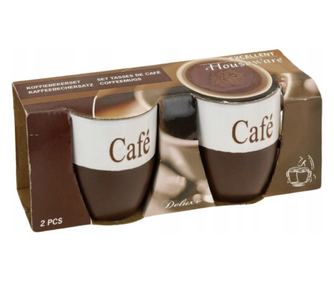 2 darabos Koopman bögrekészlet, kerámia, 7x7,5 cm, 150 ml, bézs