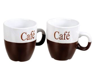 2 darabos Koopman bögrekészlet, kerámia, 7x7,5 cm, 150 ml, barna