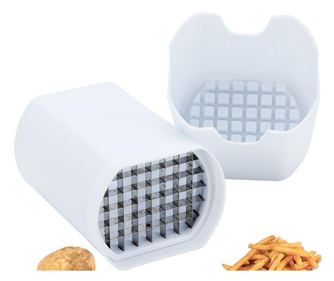 Резачка за пържени картофи Excellent Houseware, пластмаса/неръждаема стомана, 10x7.7x13 см, бяла