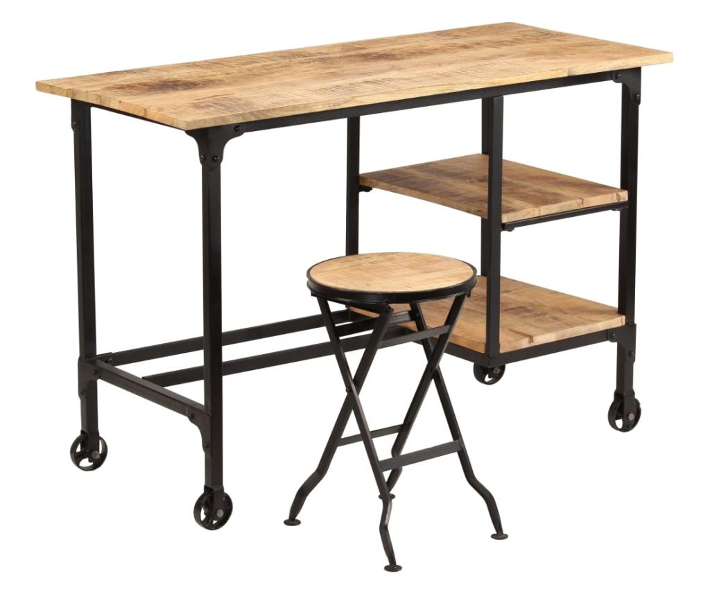 Hajtogathat szkes rasztal, tmr mangfa, 115 x 50 x 76 cm