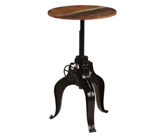 Barna miza, 60 x (76-110) cm, reciklirano masivno leso