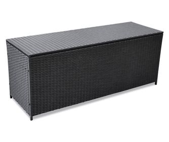 Kertszeti troldoboz, fekete, 150x50x60 cm, polirattan