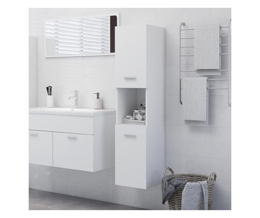Kopalniška omara, bela, 30 x 30 x 130 cm, MDF