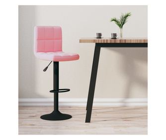 Bar stol, roza, žamet