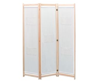 Paravan za sobu s 3 panela, krem, 120x170x4 cm, tekstil